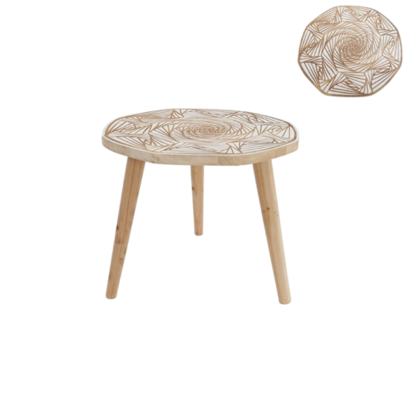 +JA220033-89 Artistic Carved Solid Wood Stool/Side Table